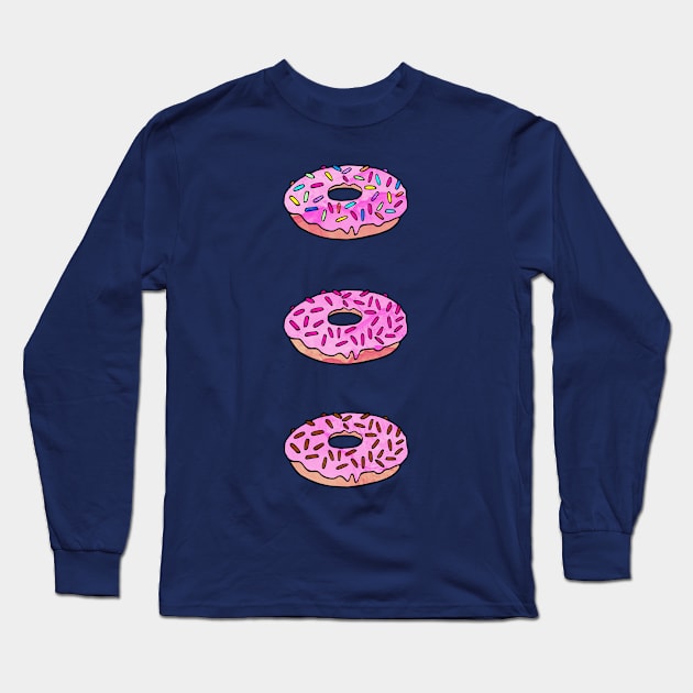 Pink Donuts Long Sleeve T-Shirt by Olooriel